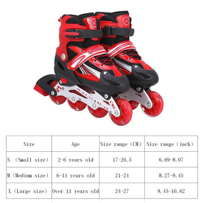 Adjustable Inline Roller Skates for Kids - Multi-Color Durable Skates with Triple Sealing for Safety