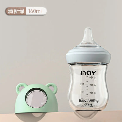 0-3 Month Newborn Glass Feeding Bottle - Wide Caliber Anti-Flatulence Nursing Bottle