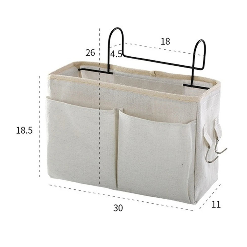 Baby Bedside Pouch Nappy Holder - Crib Storage Organizer Hanging Caddy