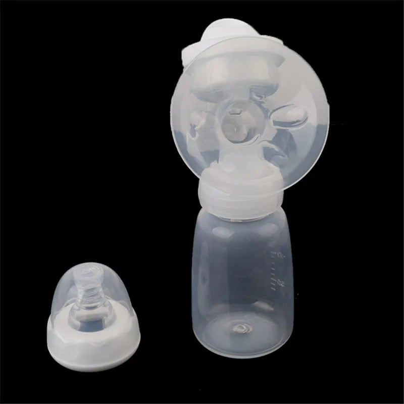 Manual Breast Pump - Baby Feeding Suction Milk Pump with Bottle for Postpartum Use