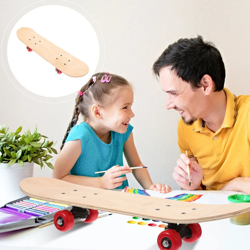 DIY Wooden Skateboard & Longboard Set - Blank Decks with Wheels and Trucks for Kids' Customization