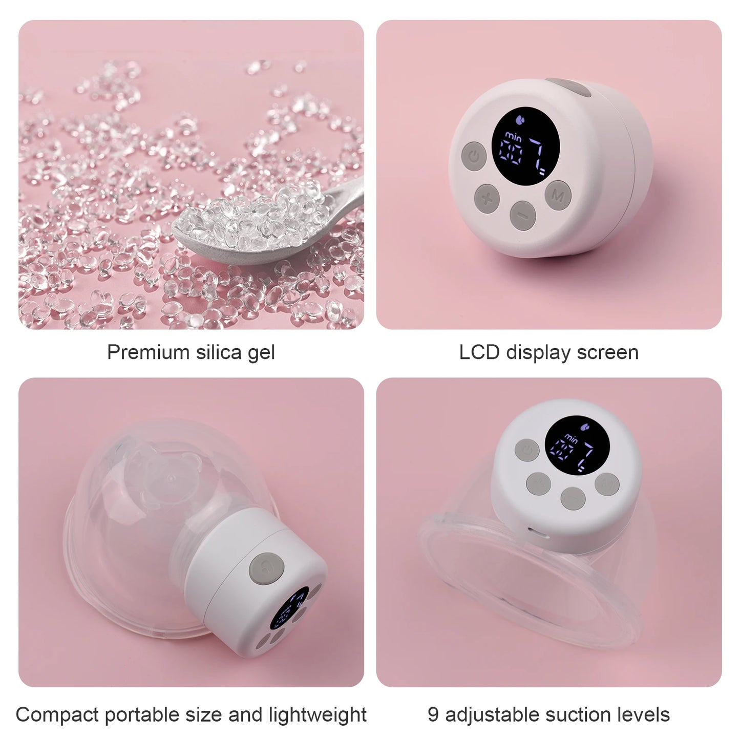 Hands-Free Electric Breast Pump - Portable Wearable Wireless Milk Extractor with UV Disinfection