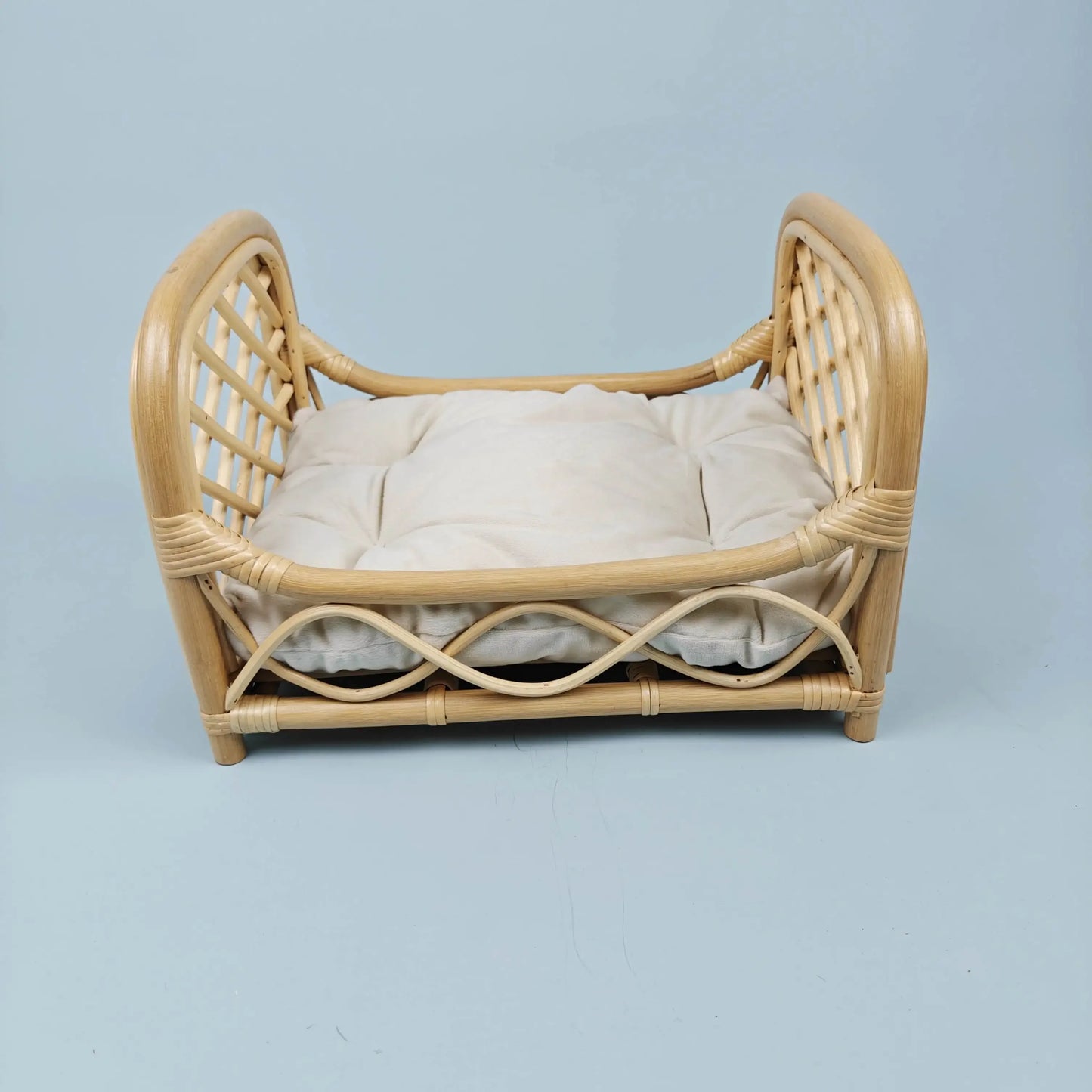 Newborn Photography Props Bed - Rattan Handmade Retro Baby Hollow Bed Crib Chair