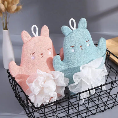 Baby Bath Gloves for Kids - Cartoon Animal Shape Shower Brush Washcloth