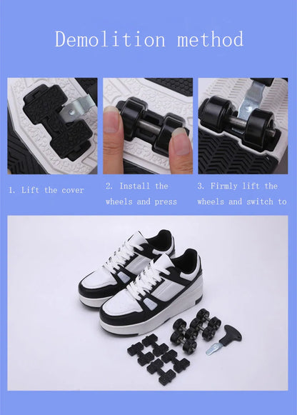 Roller Skate Shoes for Kids - Fashionable Sneakers with Wheels for Boys & Girls