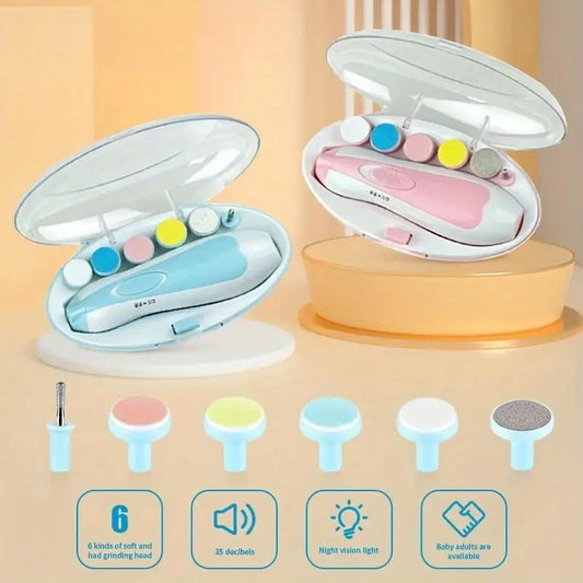 Baby Nail Grinder Electric Six-in-one Multi-head Anti-scratch Children Anti-meat Nail Clipping Manicure Suit Portable