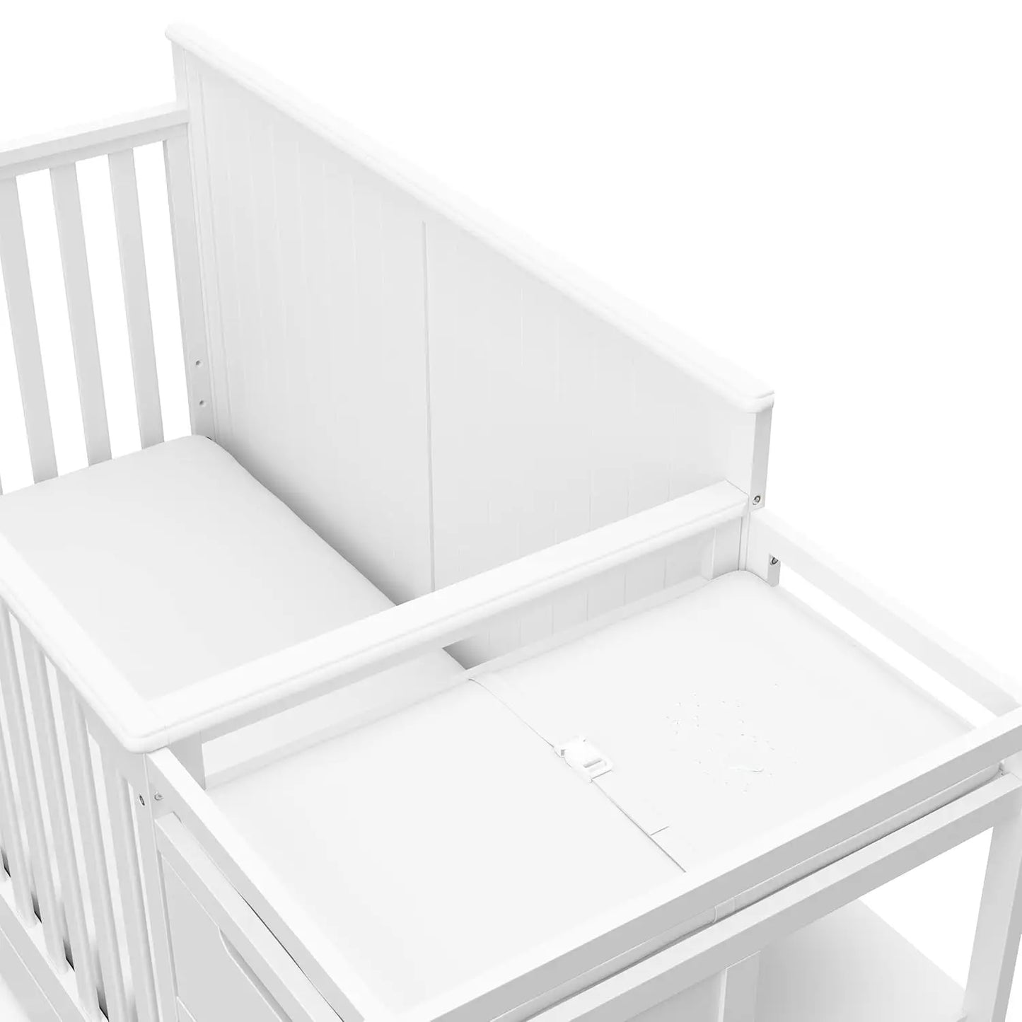 GREENGUARD Gold Certified Crib and Changing Table Combo with Drawer, Includes Baby Changing Pad, Converts to Full-Size Bed