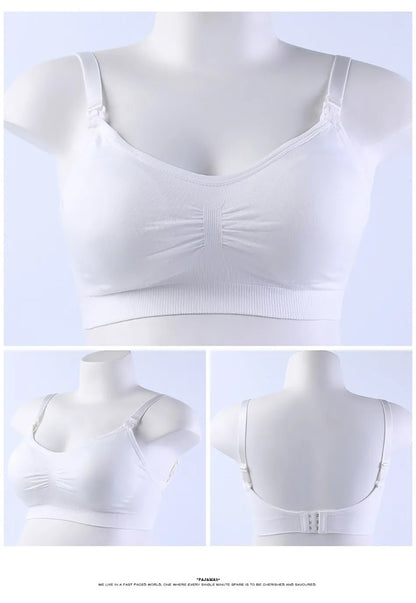 Maternity Nursing Bra - Detachable Seamless Breastfeeding Bralette for Pregnant Women, Plus Size Available