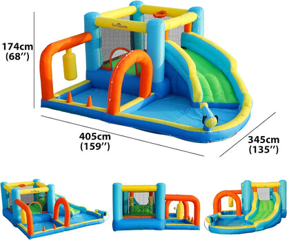 Inflatable Pool Slide - Kids' Bounce House and Slide for Outdoor Parties, Inflatable Water Slide for Backyard Fun