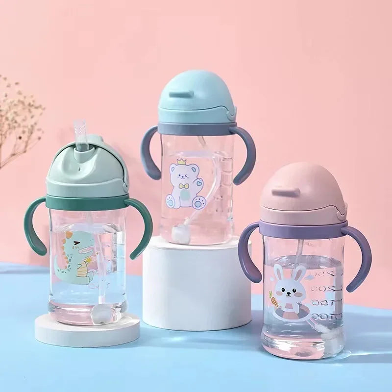 350ml Baby Bottle with Straw - Wide-Caliber Dual-Use Drinking Cup