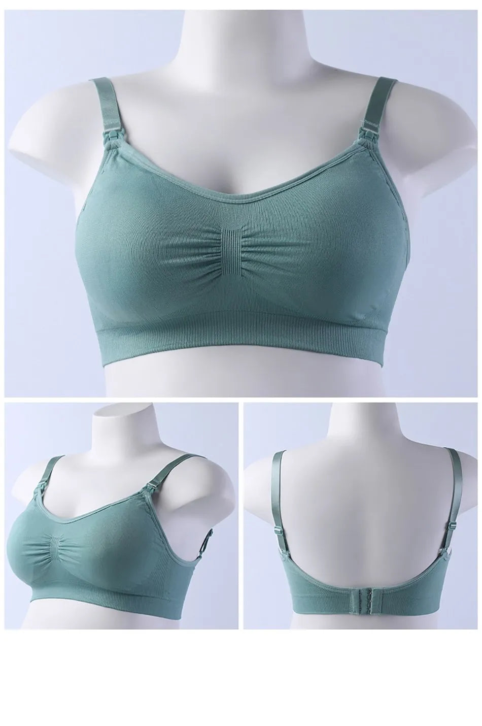 Maternity Nursing Bra - Detachable Seamless Breastfeeding Bralette for Pregnant Women, Plus Size Available