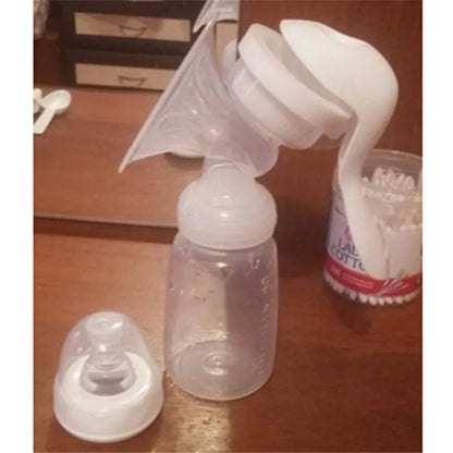 Manual Breast Pump - Baby Feeding Suction Milk Pump with Bottle for Postpartum Use