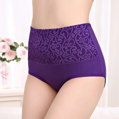 3Pcs Plus Size Cotton Panties for Women - High Waist Abdominal Briefs for Postpartum Recovery