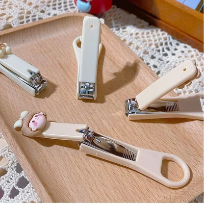 New Cute Cartoon Bear Bunny Nail Clippers - Anti-Splash Nail Trimmer for Baby Nail Care