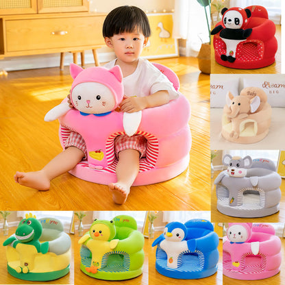 Baby Sofa Support Seat Cover - Cartoon Plush Chair for Toddlers