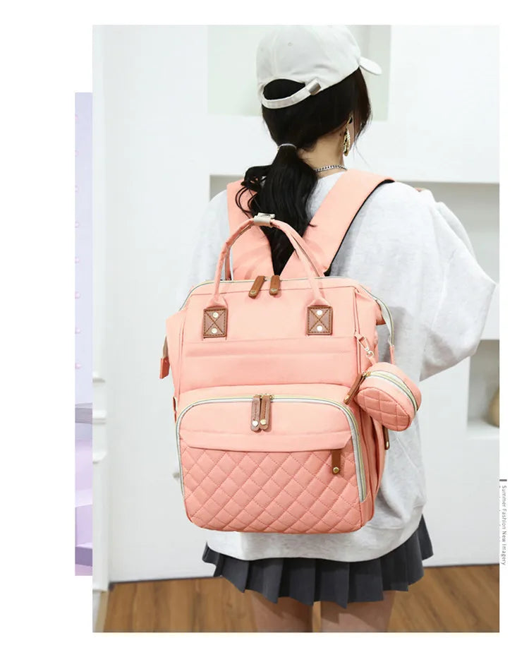 Fashion Mummy Baby Diaper Bag Backpack with USB - Custom Baby Care Travel Bag for Mom