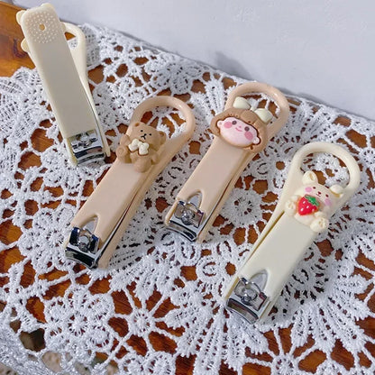 New Cute Cartoon Bear Bunny Nail Clippers - Anti-Splash Nail Trimmer for Baby Nail Care