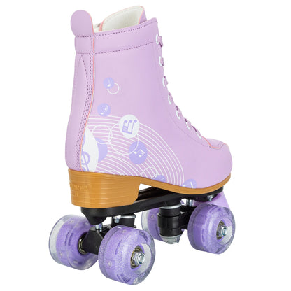 Pink & Purple Double Row Roller Skates for Women & Kids - Breathable Leather 4-Wheel Skating Sneakers