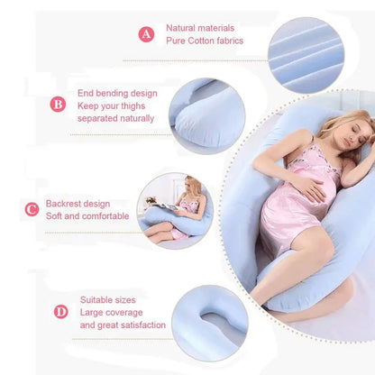 Pregnancy Pillowcase 140x80cm - Cushion Cover for Maternity, Nursing & Breastfeeding Pillows