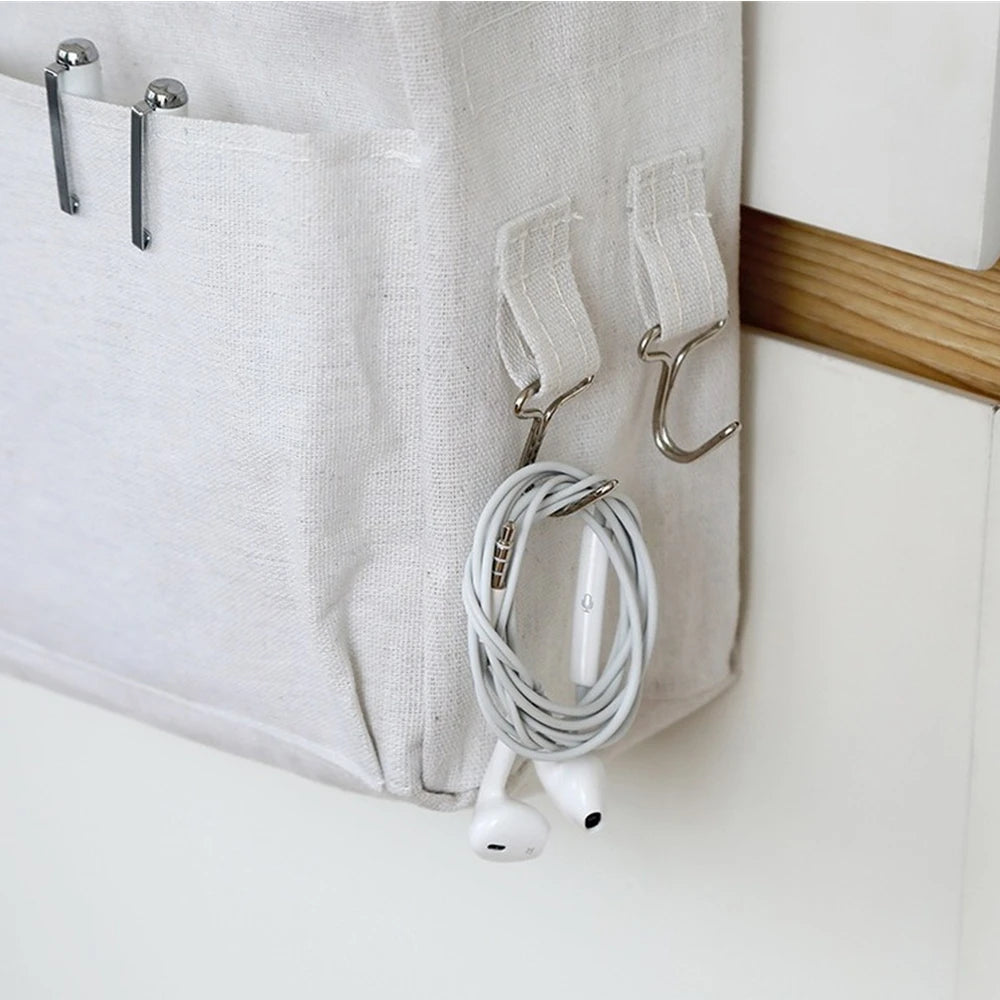 Baby Bedside Pouch Nappy Holder - Crib Storage Organizer Hanging Caddy