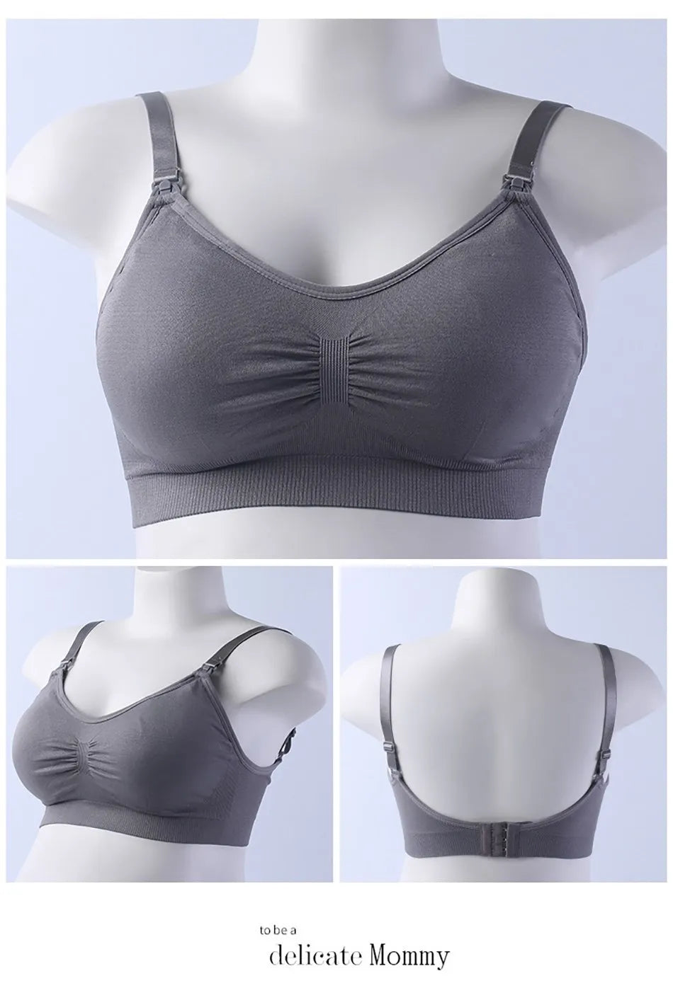 Maternity Nursing Bra - Detachable Seamless Breastfeeding Bralette for Pregnant Women, Plus Size Available