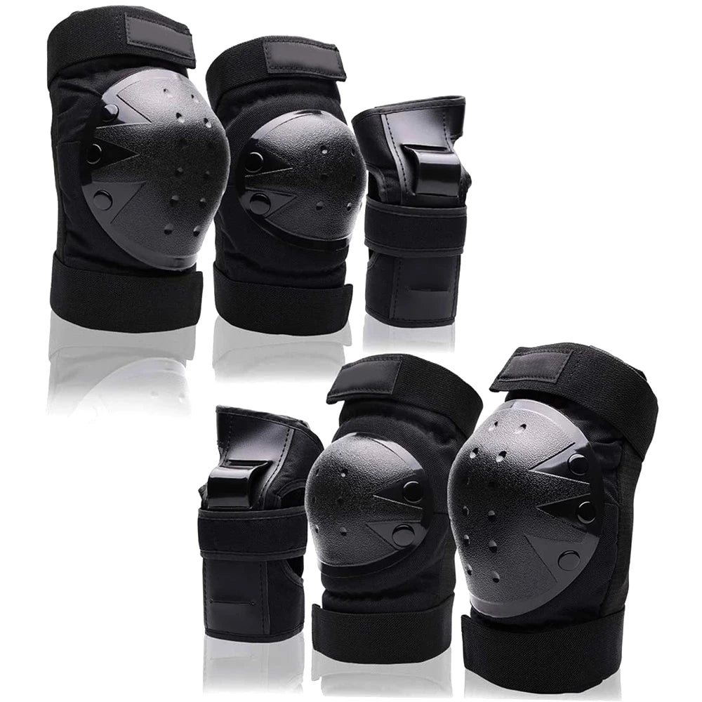 Adult, Youth, and Kids Protective Gear Set - Knee Pads, Elbow Pads, and Wrist Guards for Skateboarding, Roller Skating, Cycling, BMX, and Scootering