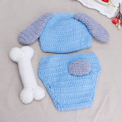 Newborn Photography Props Costume Set - Crochet Knit Hat & Cape for Studio & Halloween