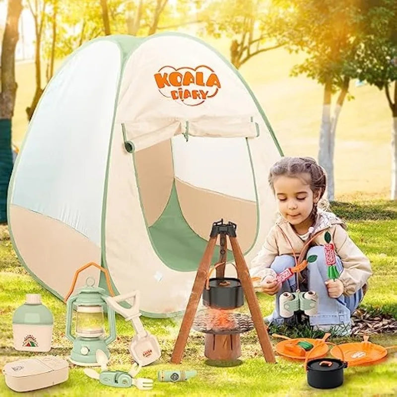 Kids Camping Set Outdoor Explorer Kit - Includes Bug Catcher, Pop-Up Tent & Camping Gear