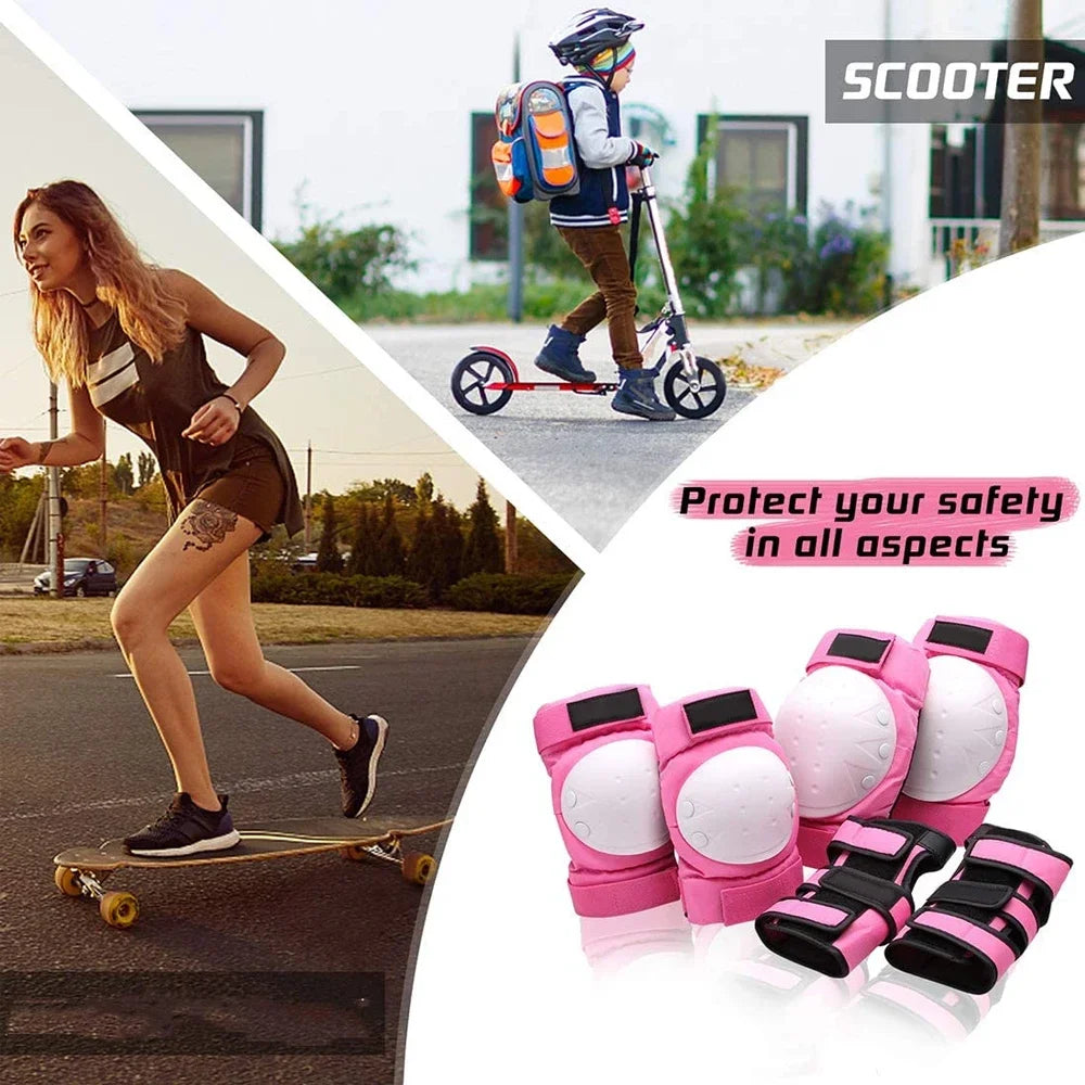 Adult, Youth, and Kids Protective Gear Set - Knee Pads, Elbow Pads, and Wrist Guards for Skateboarding, Roller Skating, Cycling, BMX, and Scootering