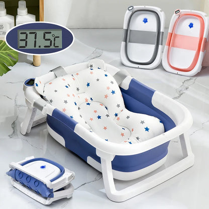 Silicone Baby Bath Tub with Real-Time Temperature Sensing