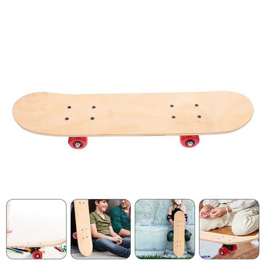 DIY Wooden Skateboard & Longboard Set - Blank Decks with Wheels and Trucks for Kids' Customization