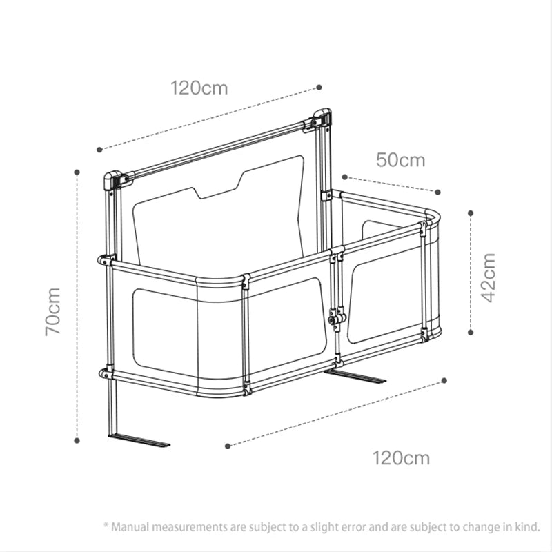 LEEOEEVEE Foldable Baby Cot - Comfortable Infant Sleeping Bed with Guardrail