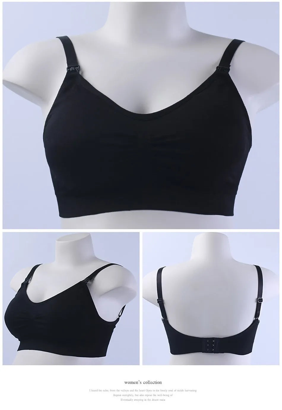 Maternity Nursing Bra - Detachable Seamless Breastfeeding Bralette for Pregnant Women, Plus Size Available