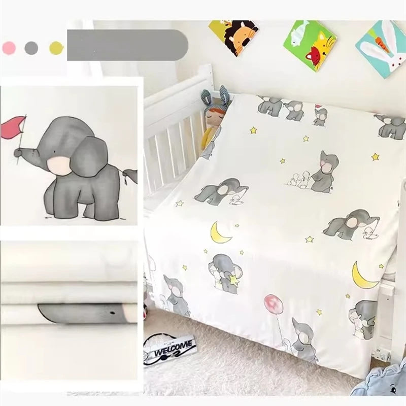 Without Filler Cotton Crib Bed Bedding Set for Boys and Girls – 3PCS Cartoon Baby Bedding Set