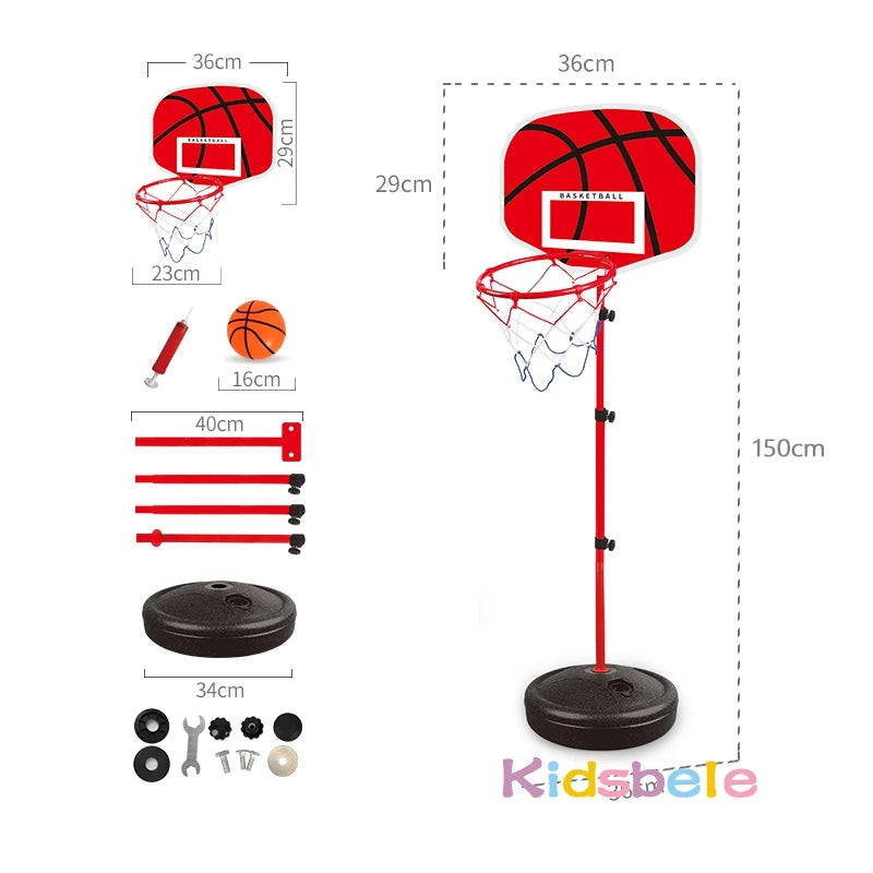 Toddler Adjustable Basketball Hoop - 63-150CM Stand Rack for Kids, Indoor & Outdoor Sports Toy