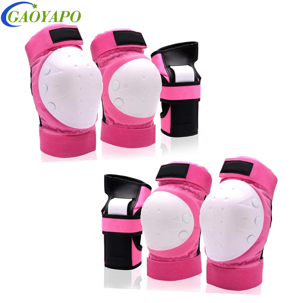 6Pcs/Set Protective Gear Set for Youth and Adults - Knee Pads, Elbow Pads, and Wrist Guards (3 in 1) for Skateboarding, Skating, and Multi-Sports