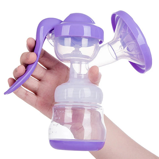 Manual Breast Pump - Baby Feeding Suction Milk Pump with Bottle for Postpartum Use