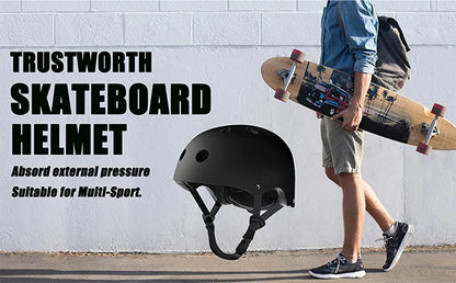 Multi-Sport Helmet - Skateboard, Cycling, Scooter, Roller Skate, Inline Skating & Rollerblading Helmet for Kids, Youth, and Adults