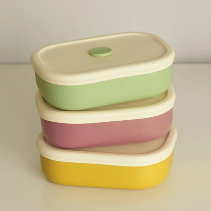 New Silicone Lunch Box for Babies - Portable BPA Free Kids Bento Box