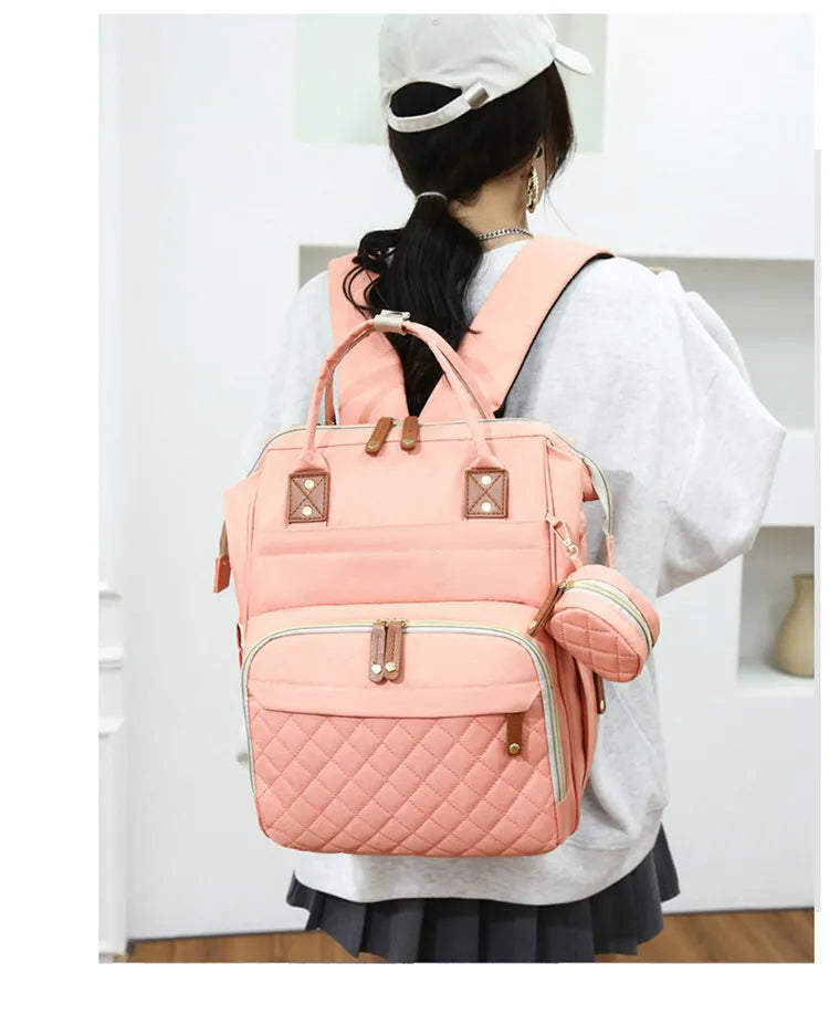 Fashion Mummy Baby Diaper Bag Backpack with USB - Custom Baby Care Travel Bag for Mom