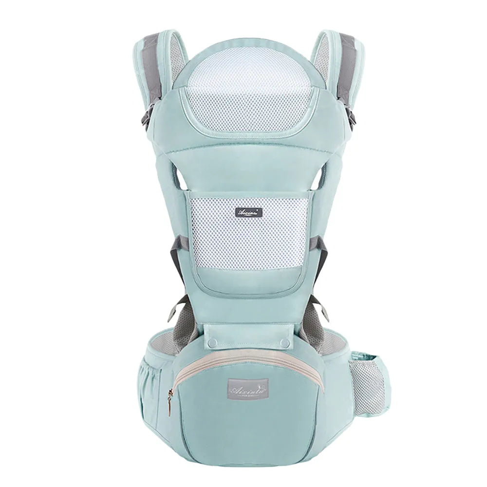 Ergonomic Baby Carrier with Multifunctional Waist Stool - Newborn to Toddler Multi-Use Kangaroo Bag