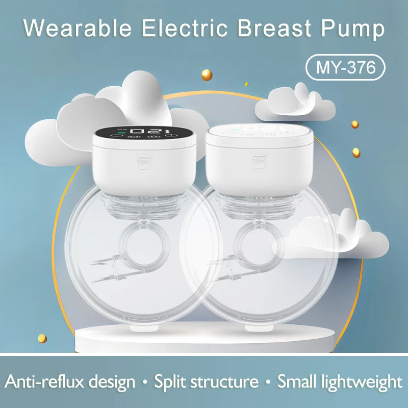 Upgraded Wearable Breast Pump - Hands-Free Electric Milk Collector, BPA-Free