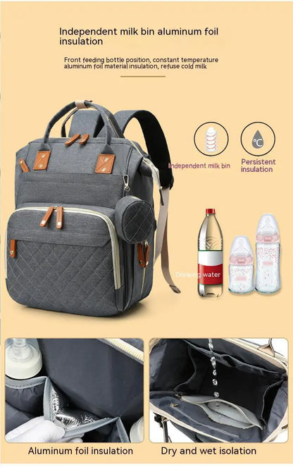 Fashion Mummy Baby Diaper Bag Backpack with USB - Custom Baby Care Travel Bag for Mom