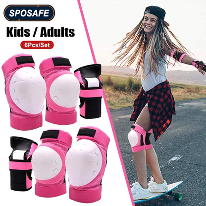 Adult, Youth, and Kids Protective Gear Set - Knee Pads, Elbow Pads, and Wrist Guards for Skateboarding, Roller Skating, Cycling, BMX, and Scootering