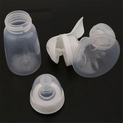 Manual Breast Pump - Baby Feeding Suction Milk Pump with Bottle for Postpartum Use