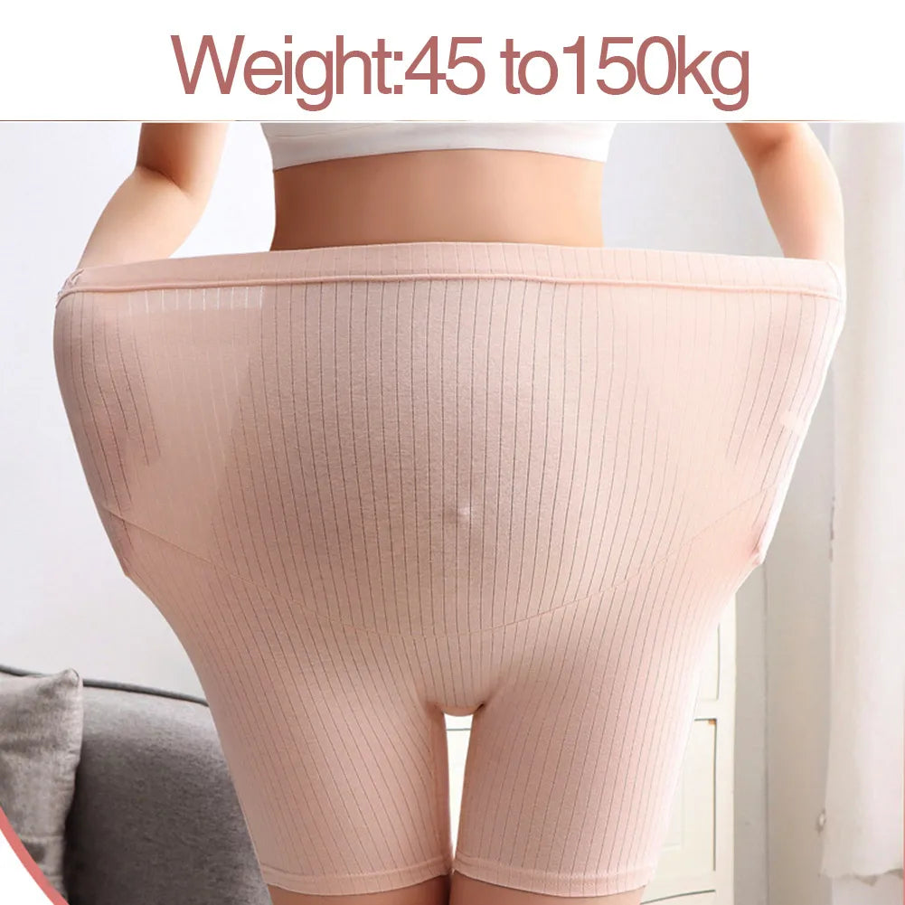 Plus Size Maternity Striped Tights - High Elasticity Breathable Pregnancy Safety Shorts