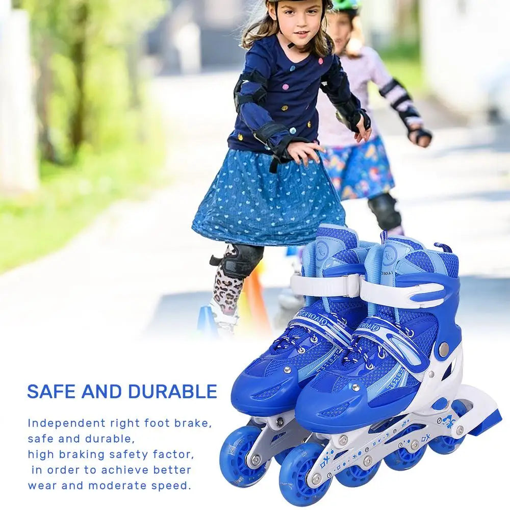 Adjustable Inline Roller Skates for Kids - Multi-Color Durable Skates with Triple Sealing for Safety