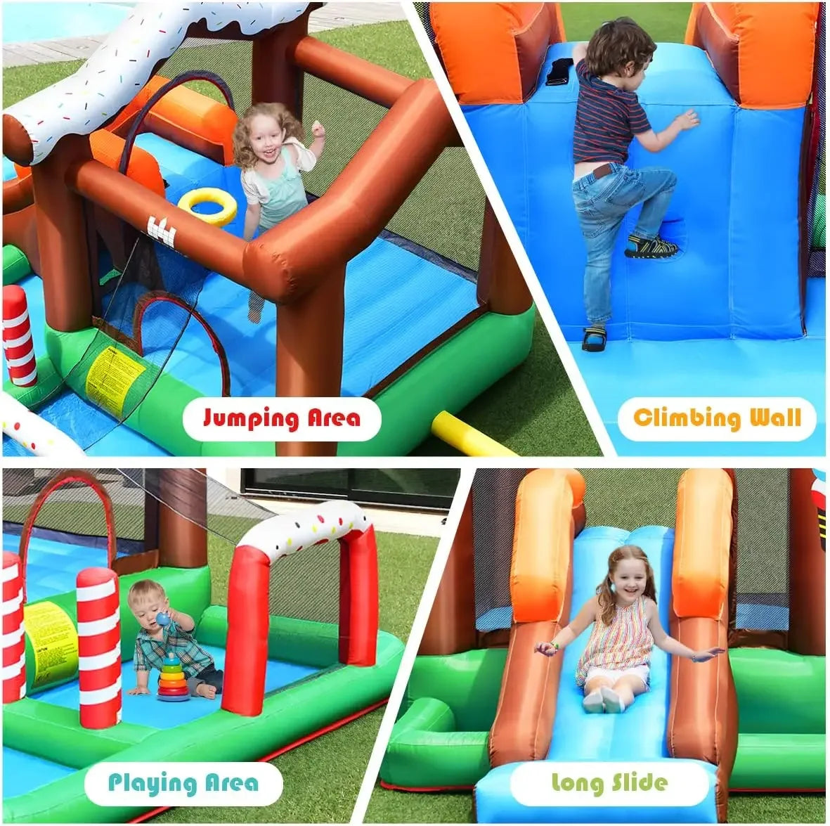 Inflatable Bounce House - Bouncy House for Toddlers and Kids Ages 5-12, Indoor/Outdoor Party Fun with 480W Blower & Large Ball Pit