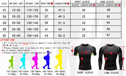 Kids Compression Shirt and Shorts Set - Boys Sport Training T-Shirt & Gymnastics Clothing for Soccer Training (2022 New)